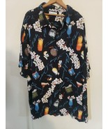 Men 4XB Caribbean Hawaiian Shirt Tiki Bar cocktail Button Down Shirt Res... - $24.31 CAD