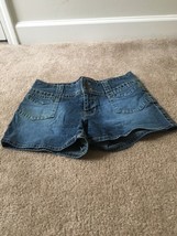 Tommy Jeans Women&#39;s Juniors Jean Shorts Blue Denim Pockets Size 9 - £35.21 GBP