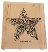 Stampin Up Rubber Stamp Star Decorative Design Flower Spiral Card Making Elegant - £3.97 GBP