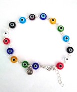 Multi-colored Evil Eye Link Ankle Bracelet - $12.00