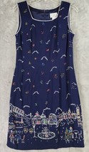 CDC Dress Womens 8 Blue City Scene Vintage Sleeveless Casual Beach Squar... - £33.22 GBP