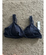 draper james wide strap twist bra swim top Navy Size XL Pool Beach Modest - $27.53 CAD
