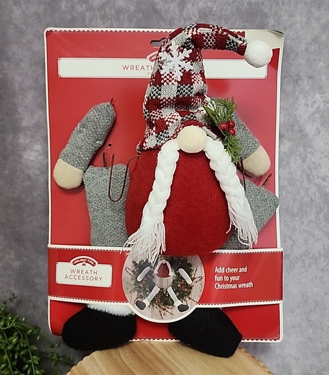 Christmas Gnome Wreath Accessories Tree Decor Body Legs Arms Grey White ... - $12.99