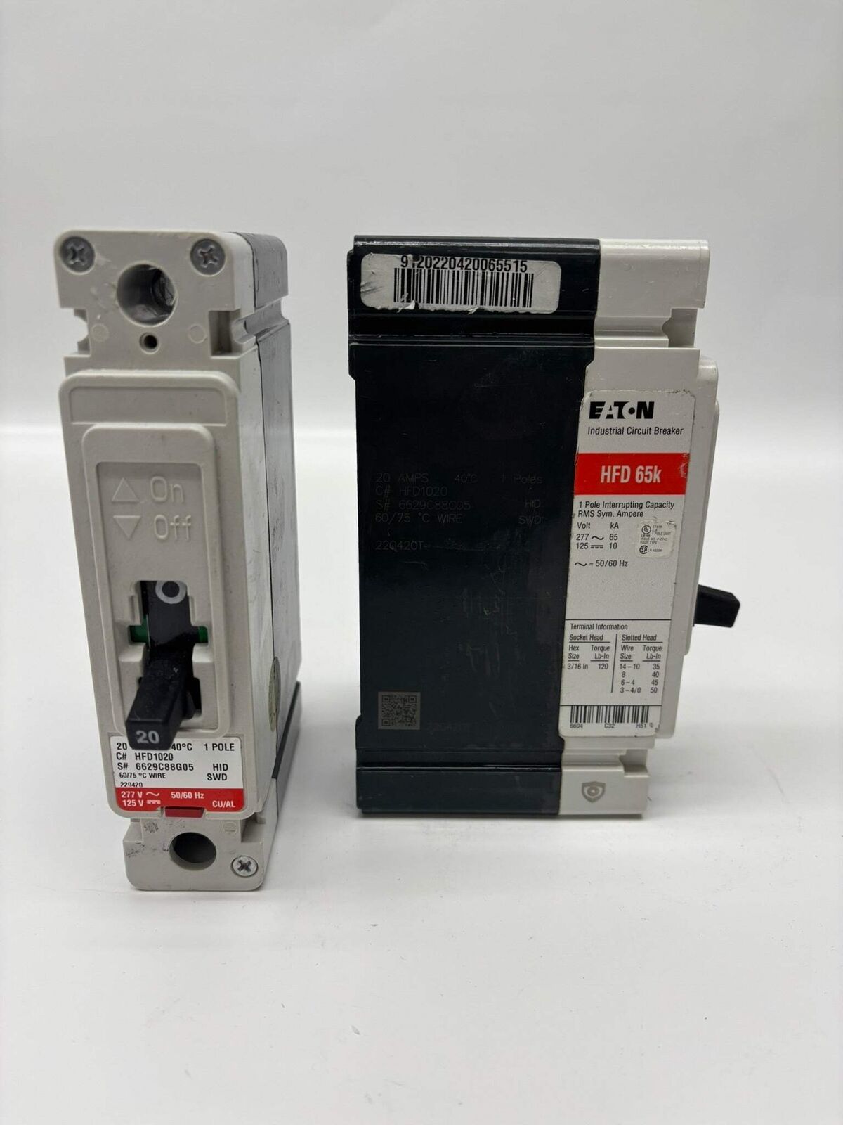 HFD1020 - Eaton Molded Case Circuit Breaker (Lot of 2) - $37.40