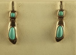 Vintage Sterling Signed 925 WK Whitney Kelly Modernist Turquoise Retro Earrings - £35.52 GBP
