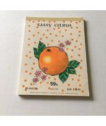 Vintage stationery writing tablet Sassy Citrus white paper with orange g... - $34.61 CAD