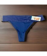 Jockey Soft Touch Thong Panties Size 8/XL Blue Modal Stretch Soft Breath... - $7.50