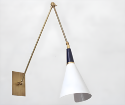 1950 Italian MAGARI Wall Lamp Adjustable with Brass - £366.76 GBP