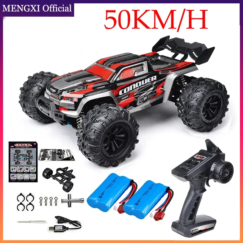 1/16 50km/h Fast RC Car With LED Headlights High Speed Remote Control Vehicles - £96.07 GBP+
