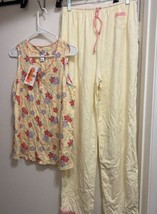 Enchanting Women’s 2 Pc Pajamas Top Pants Yellow S Waist Size 30”To 32” ... - £8.90 GBP