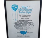 1980 Signed Commendation FIrst Transcontinental Balloon Flight Maxie And... - £216.68 GBP