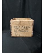Rare 1962 SIMS DAIRY COLEBROOK N.H. New Hampshire Wooden Milk Crate Box - $1,831.55 MXN