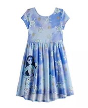 Disney&#39;s Moana Girls 4-12 Print Skater Dress Sz 8 Blue  Limited Edition - $16.82