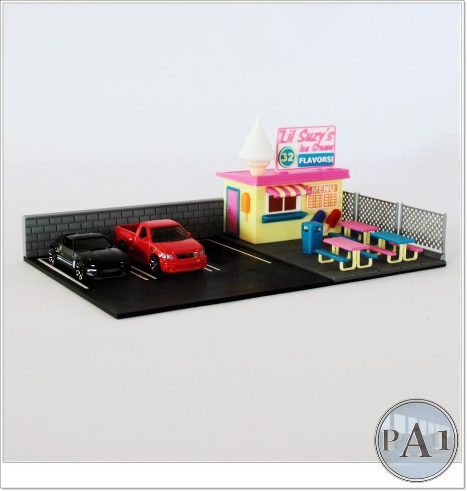 Primary image for ICE CREAM SHOP DISPLAY COMPATIBLE WITH 1/64 HOT WHEELS MATCHBOX DIECAST CARS