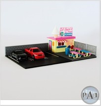 Ice Cream Shop Display Compatible With 1/64 Hot Wheels Matchbox Diecast Cars - £33.02 GBP