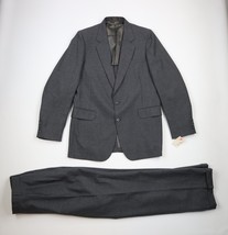 Deadstock Vintage 70s Mens 42 Extra Long Pinstriped Wool 2 Piece Suit Gr... - $415.75