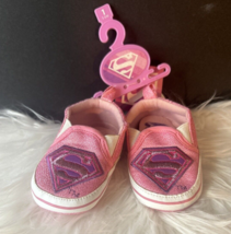 SUPER GIRLS Soft Sneakers Pink Canvas Crib Shoes/Booties Slip On, 3-6MO,... - €8,24 EUR