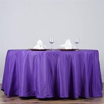 Purple 132&quot;&quot; Round Polyester Tablecloth High Quality Wedding Catering Supply Gif - £19.99 GBP
