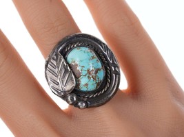 sz6.75 Vintage Navajo Silver and turquoise ring - £77.33 GBP