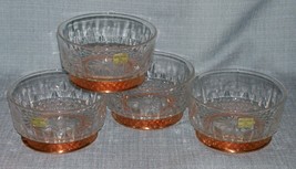 Arcoroc CopperCraft Guild- Diamant Salad /dessert Bowls- 5&quot; Copper Bases... - $15.95