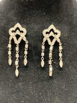 Stunning Sterling Silver 925 Synthetic Stone Tear Drop Dangle Earrings KG - $14.84