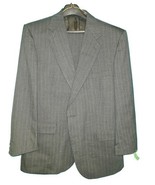 Stafford Worsted Wool Suit Mens 44R Gray Pinstripe Blazer Jacket Pants 3... - $39.50