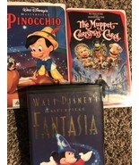 Pinocchio / Fantasia / The Muppet Christmas Carol / VHS Video Lot Of 3  - £4.54 GBP