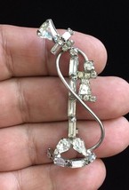 Old Phone Vintage Rhinestone Brooch Pin - 2 1/4 Inches - Free Shipping - £23.90 GBP