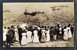 1909 antique RPPC lake hopatcong nj BRESLIN DOCK boats regata - £52.91 GBP