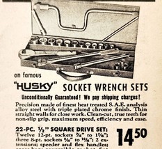 1947 Husky Socket Wrench Tool Set Advertisement Vintage Shop Tools E8H - $19.99