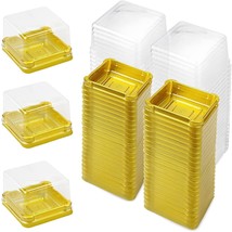 100 Set Clear Plastic Mini Cupcake Boxes Muffin Pod Dome Muffin Single Container - £23.97 GBP