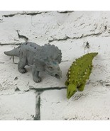 Toy Major Rubber Jiggly Dinosaur Figures Lot Of 2 Stegosaurus Triceratop... - £9.34 GBP