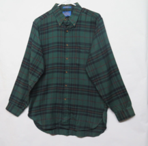 VTG Pendleton Country Traditionals Shirt Mens M Green Plaid Cotton Wool Button - £29.72 GBP