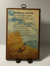 Decorator Wall Plaque &quot;Just For You Grandpa&quot; Vintage Paula&#39;s Impressions 1979 - £4.59 GBP
