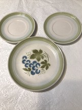Vintage IronstonePlate /Saucers&quot;BLUE GRAPES&quot;#4265 Lot Of 3 Made In JAPAN - £10.23 GBP