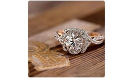 2.10CT Vintage Round Cut Antique Engagement Ring / Diamond Ring / Halo Ring - £75.93 GBP
