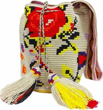 Handmade Wayuu Crochet Tote Bag, Woven Mochila, Colombian Tribal Bag, Be... - $96.04