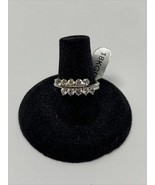18kt Gold Plated 2 Row Simulated Diamond Ring Size 6.5 KG Wedding Engage... - $14.84