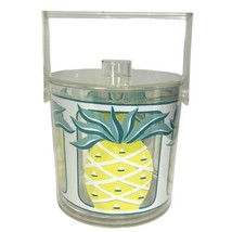 HJ Stotter Plastic Acrylic Ice Bucket Robbie Capp Pineapple Design Vintage MCM - $38.00