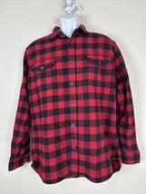 Jachs Buffalo Check Flannel Shirt Red Black Button Up Long Sleeve Mens LT - £12.21 GBP