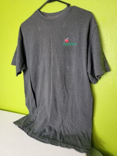 Primary image for Applebees Gray Shirt Embroidered Logo Hanes Medium Restaurant 