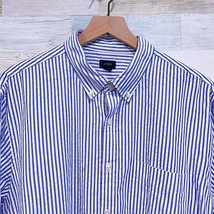 J Crew Striped Oxford Shirt Blue White Long Sleeve Button Down Cotton Me... - £31.12 GBP