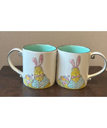 Eli &amp; Ana Set of 2 Coffee Mugs Easter Chick Bunny Ears Ceramic New - $34.95