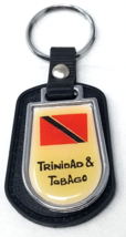 Trinidad &amp; Tobago Keychain Flag Red Black Enamel Metal 2000s - £8.88 GBP