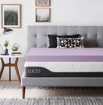 Lucid 3 Inch Lavender Infused Memory Foam Mattress Topper - Ventilated, 3-Inch - £75.49 GBP