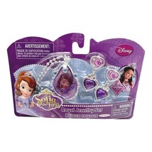 Disney Sofia The First Jewelry Set Royal Purple Pink 1 Necklace 2 Earrings New - £14.98 GBP