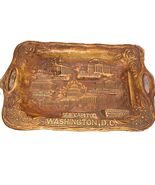 VTG Silberne Souvenir Resin Tray One Tray Raised 3D Building &amp;Writing - $33.52 CAD