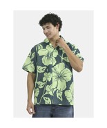 No Boundaries Men&#39;s Button Front Oversized Cabana Shirt Green Size M (38... - $349.17 MXN
