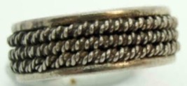 sz 5.50 Sterling Silver 925 Ring Women&#39;s Vintage Patina Rope Band - £19.54 GBP