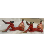 2 Vtg 1960s Rubber Elf/Elves Reclining W/Ladybugs - £16.68 GBP